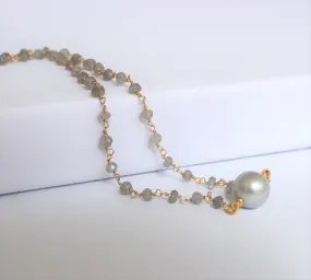 Labradorite & Freshwater Pearl Necklace