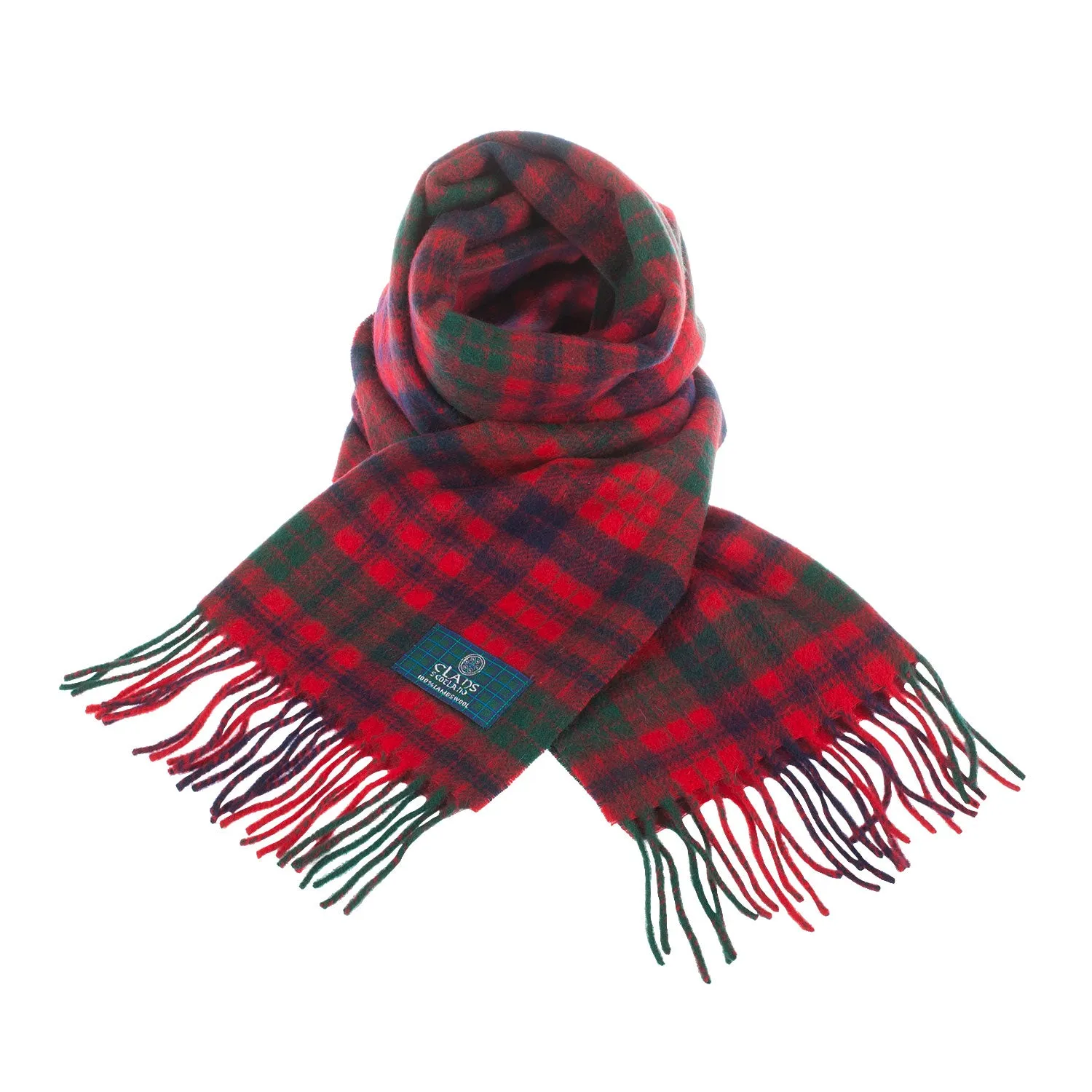 Lambswool Scottish Tartan Clan Scarf  Ross Red