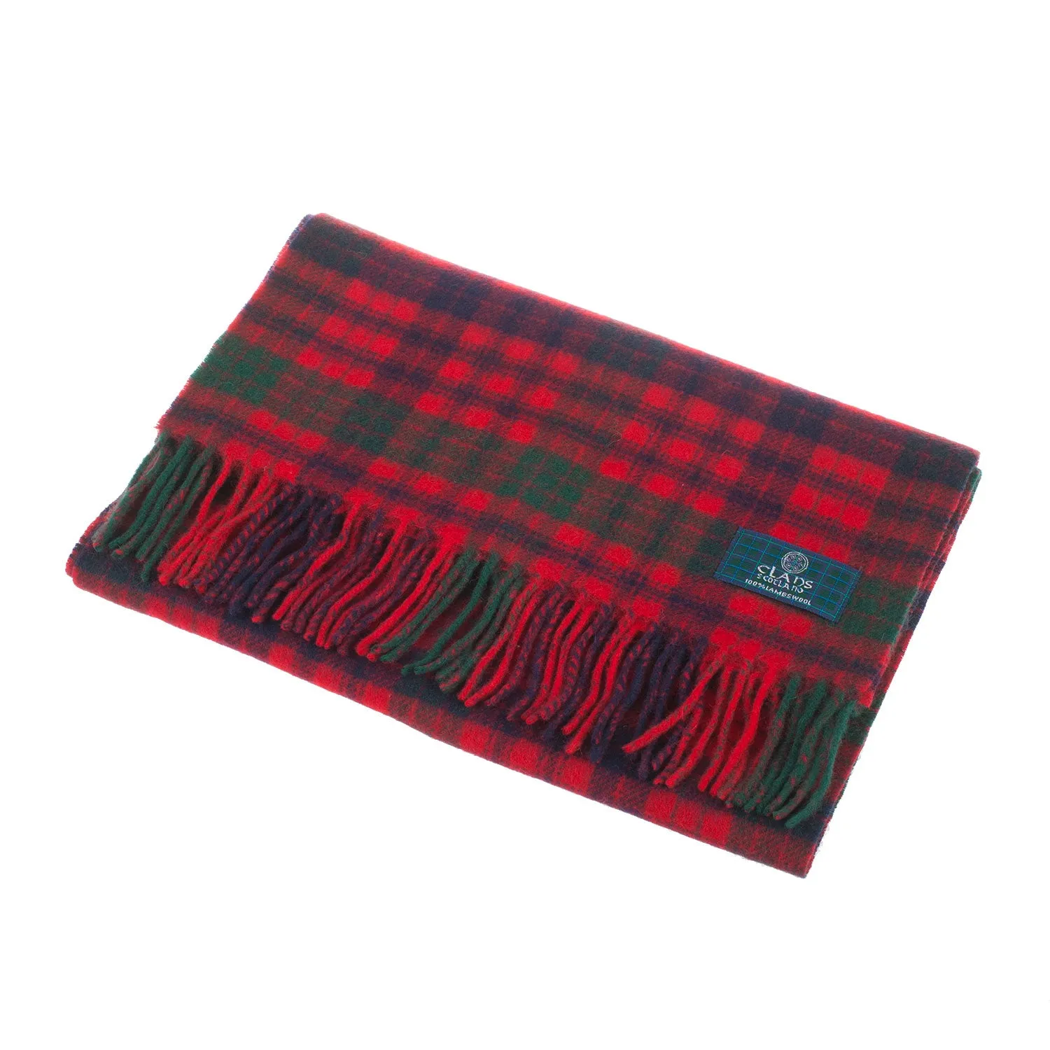 Lambswool Scottish Tartan Clan Scarf  Ross Red