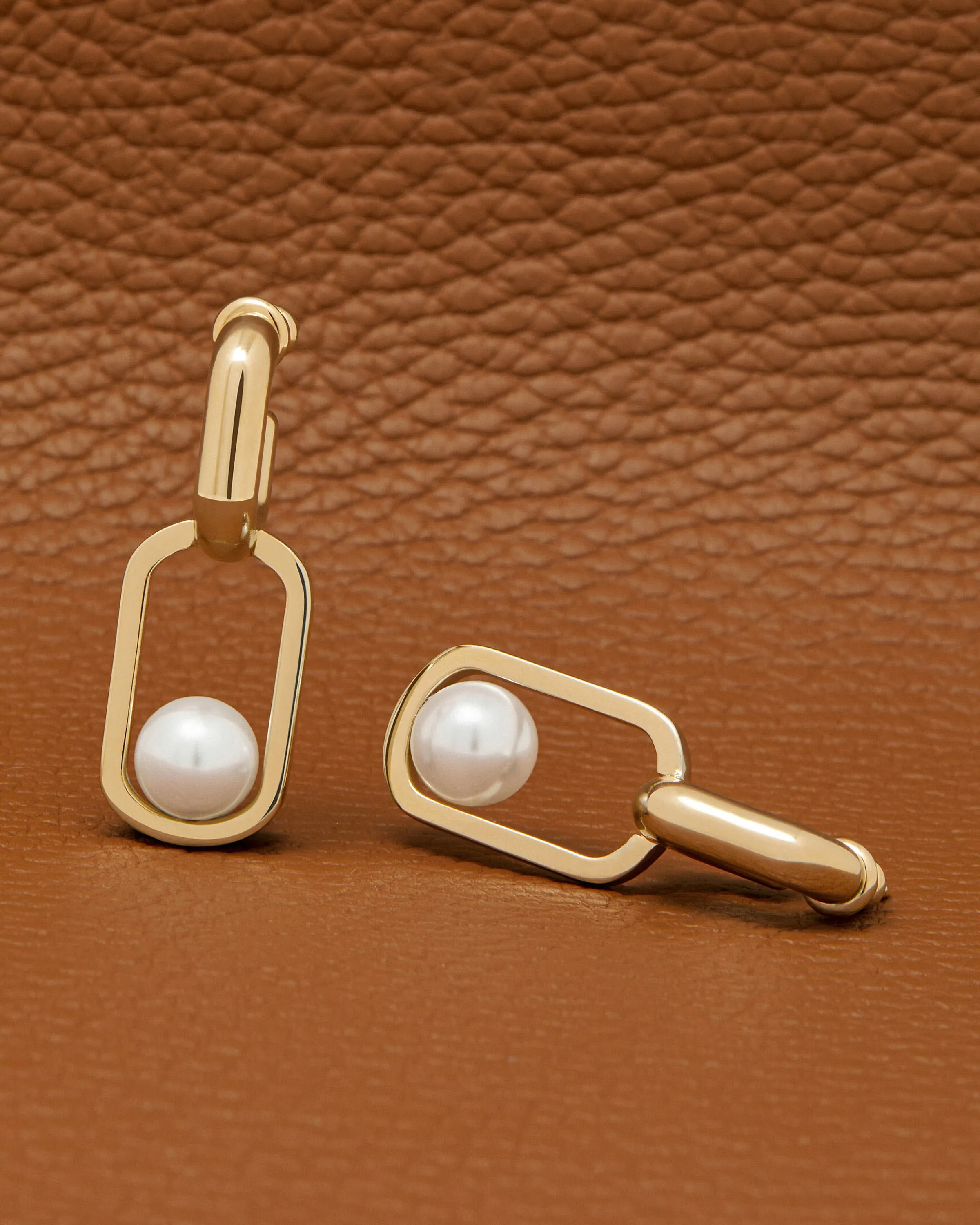 Lana Pearl Drop Earrings - 22 Carat Gold Gilded