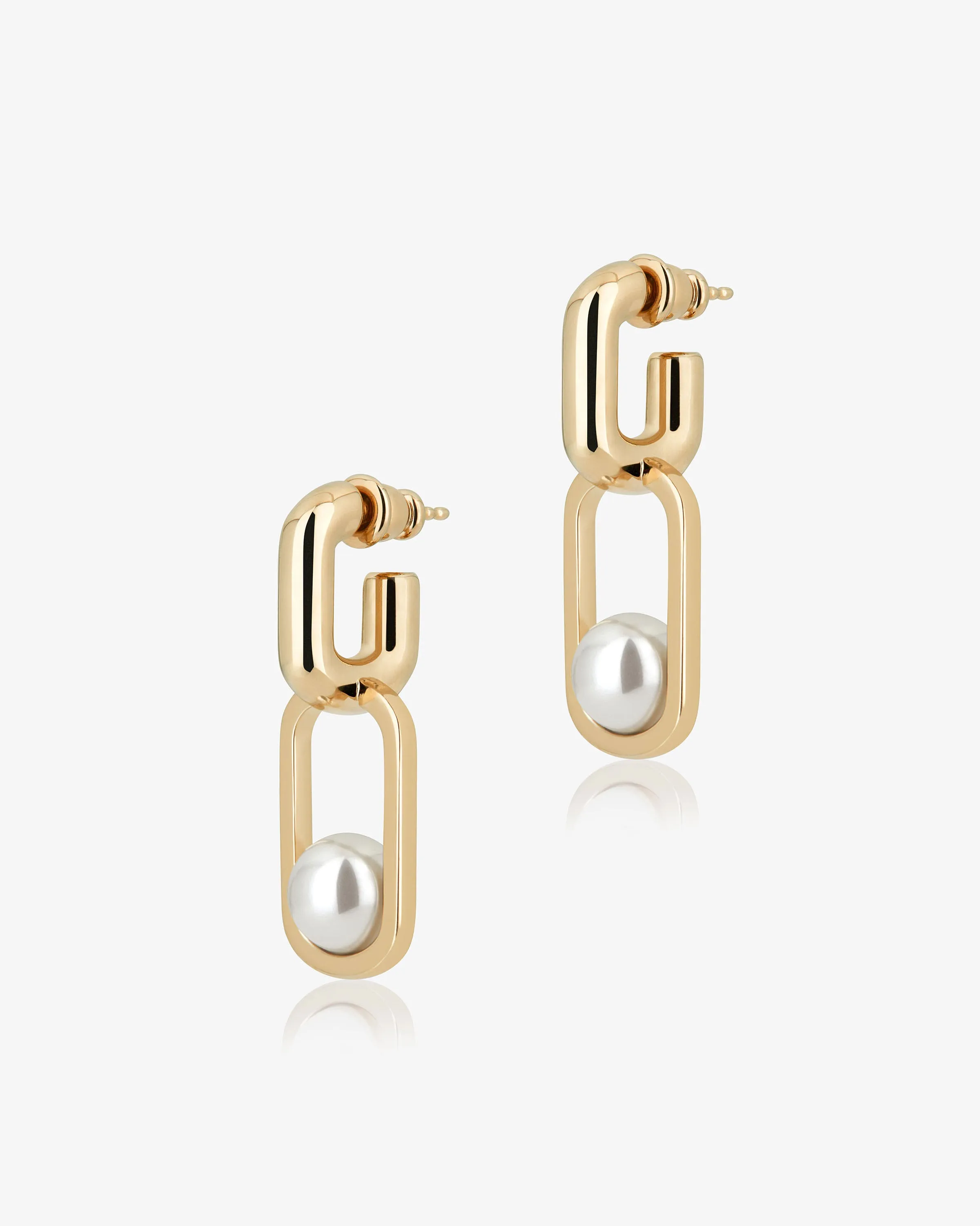 Lana Pearl Drop Earrings - 22 Carat Gold Gilded