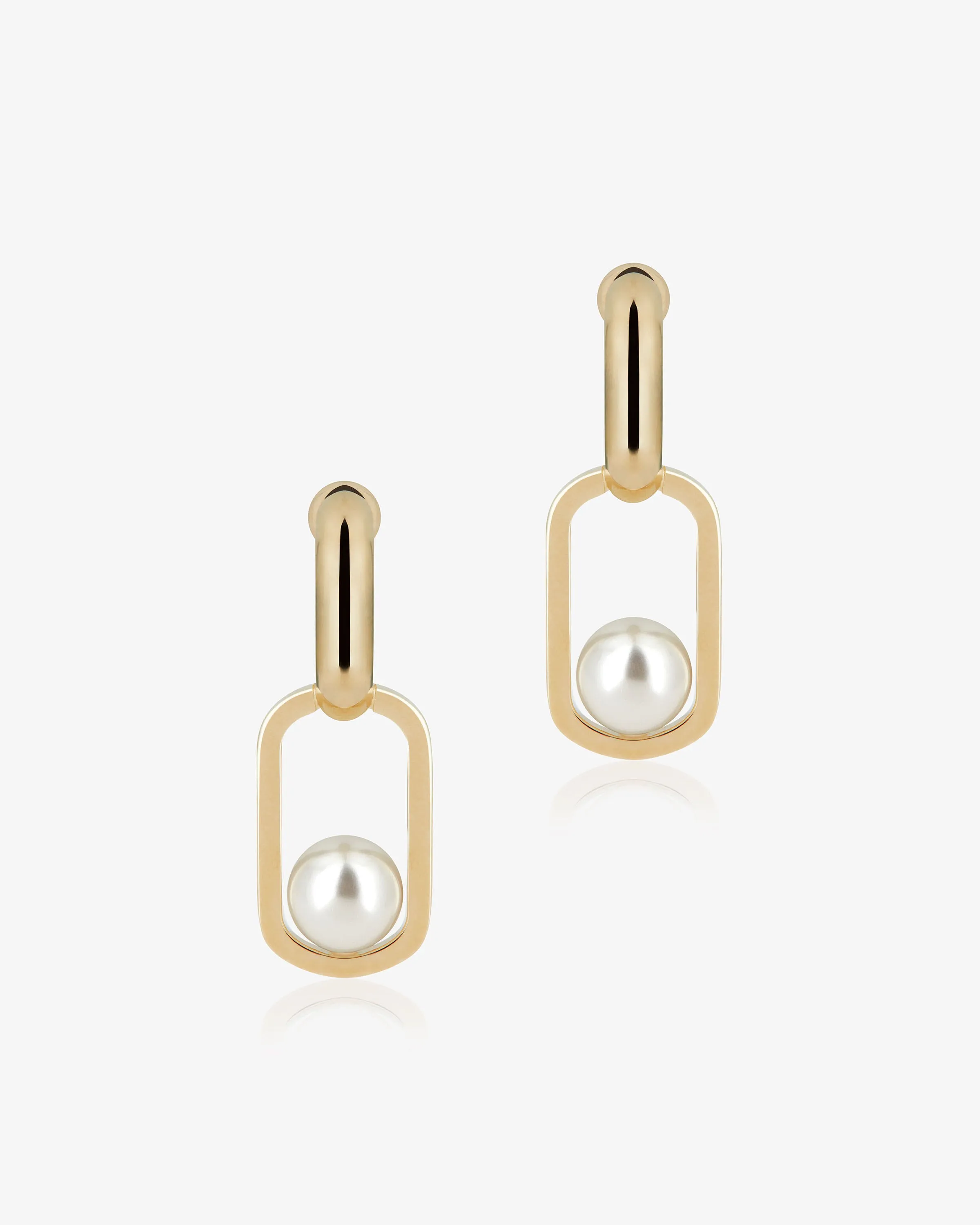 Lana Pearl Drop Earrings - 22 Carat Gold Gilded