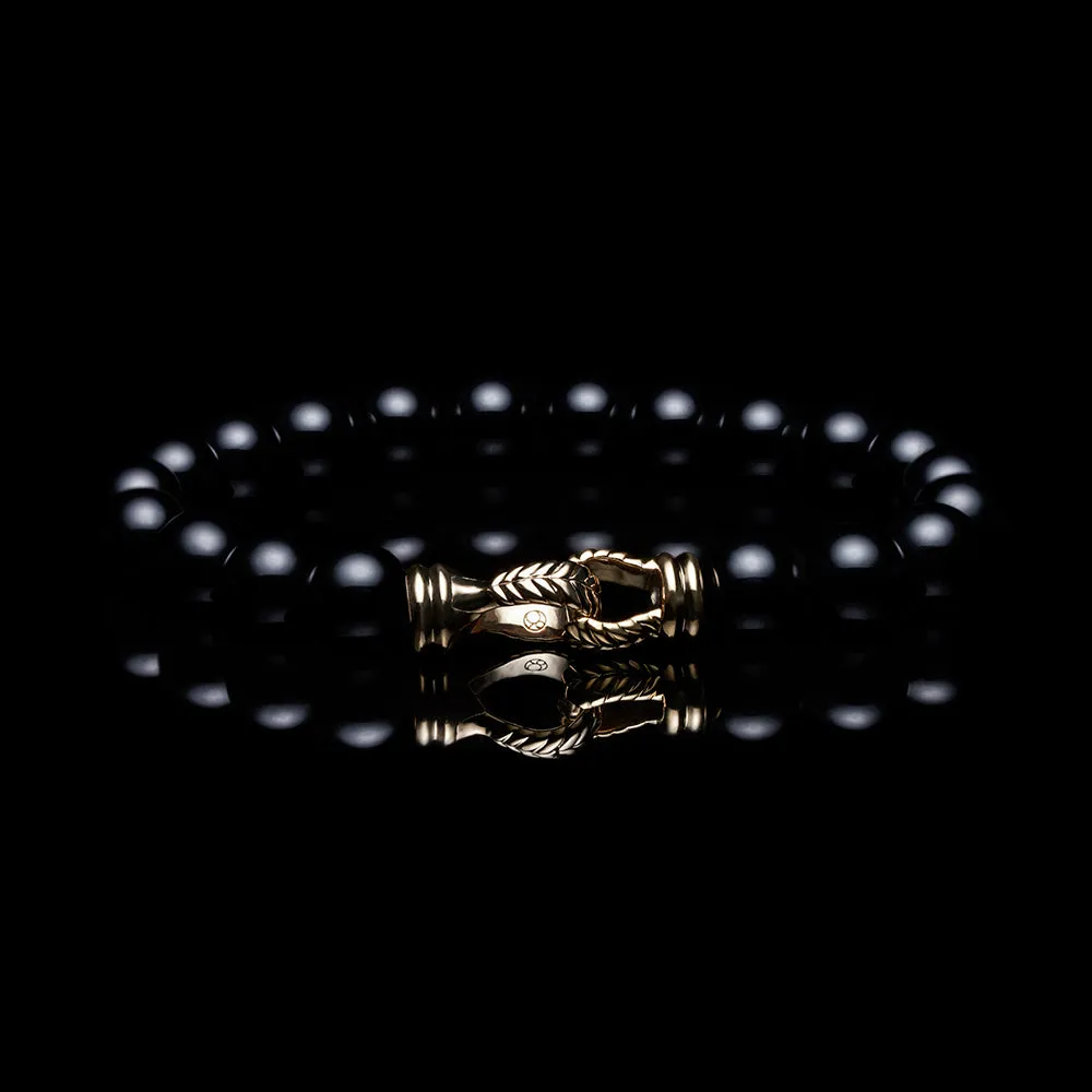 Laurel 18k Gold Onyx Beaded Bracelet