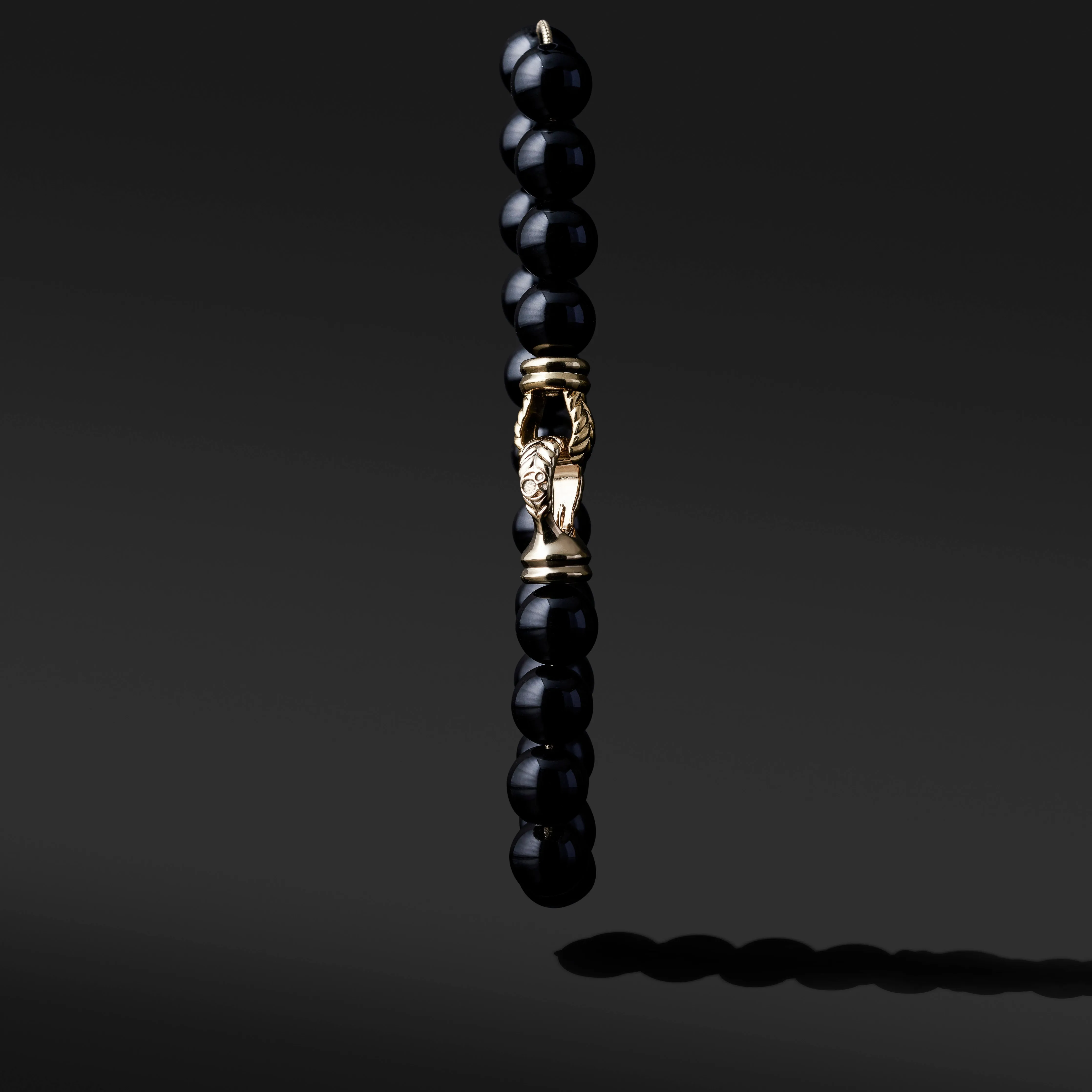 Laurel 18k Gold Onyx Beaded Bracelet