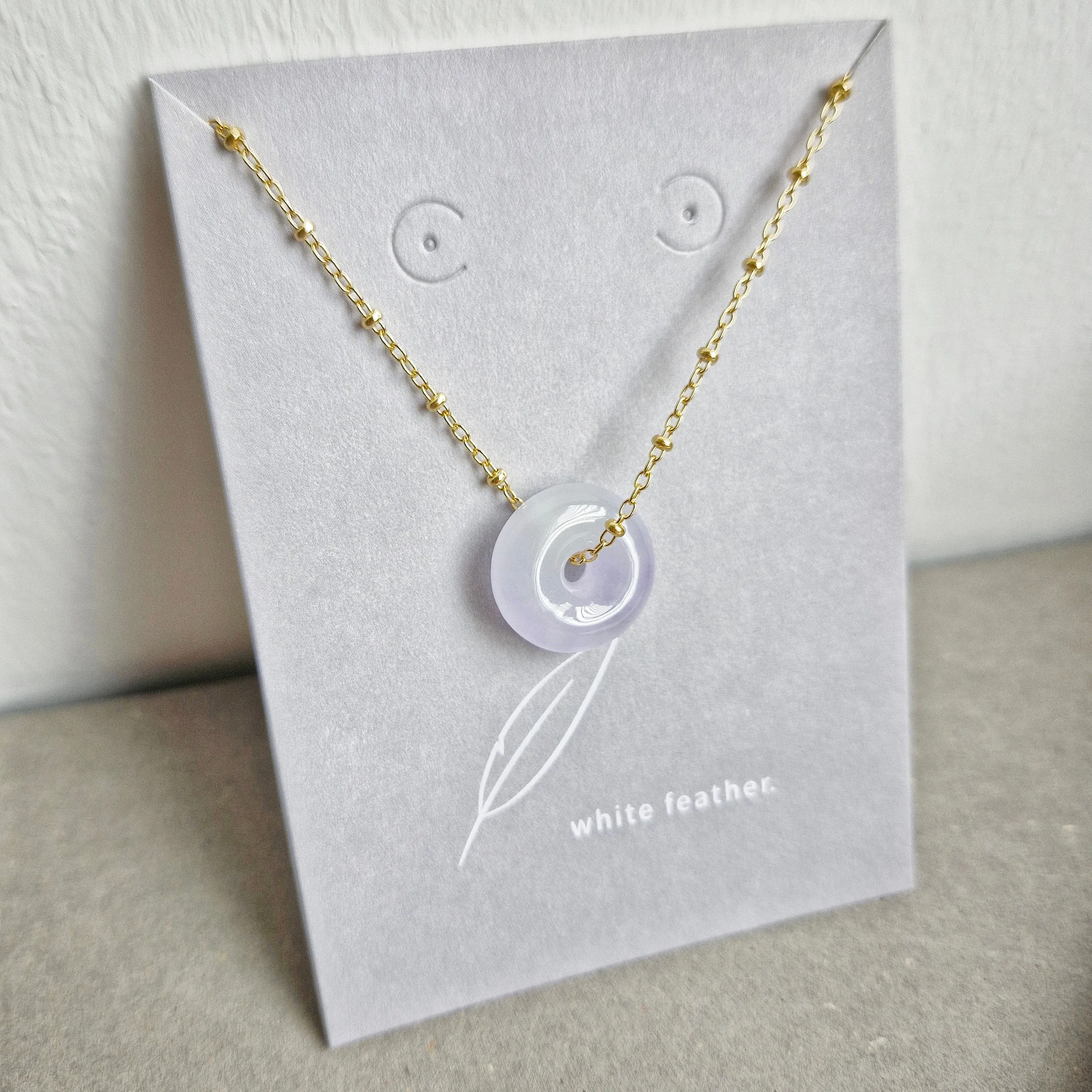 Lavender Jade Donut Necklace | 14k Gold-filled