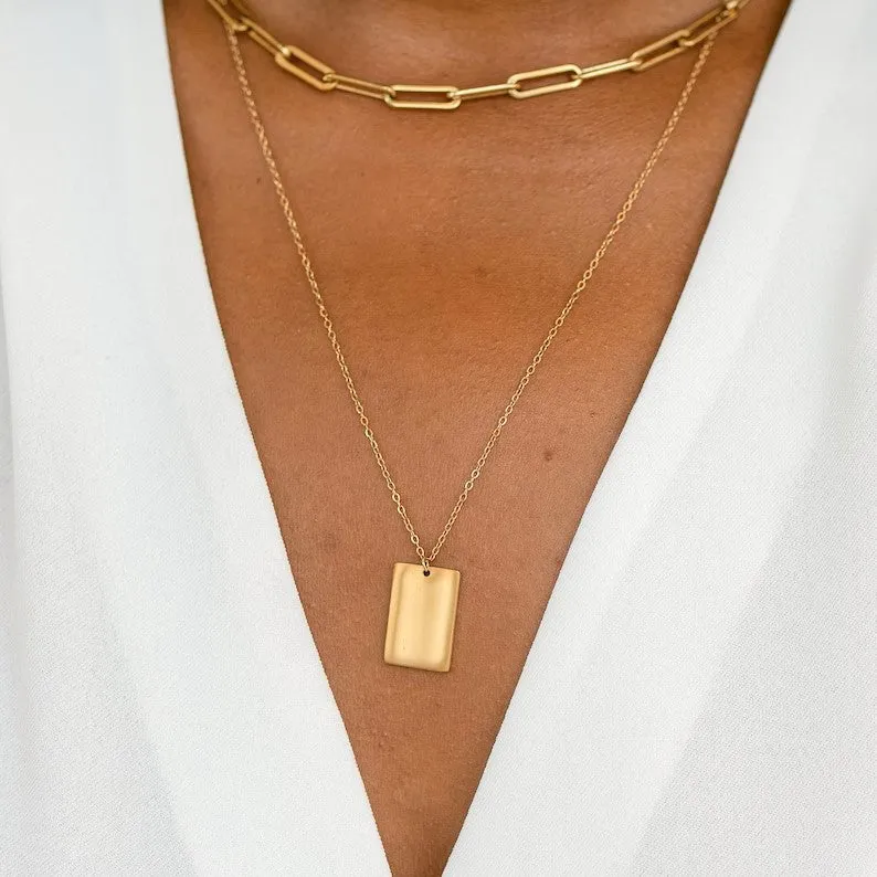 Layered Paperclip Chain Necklace Set