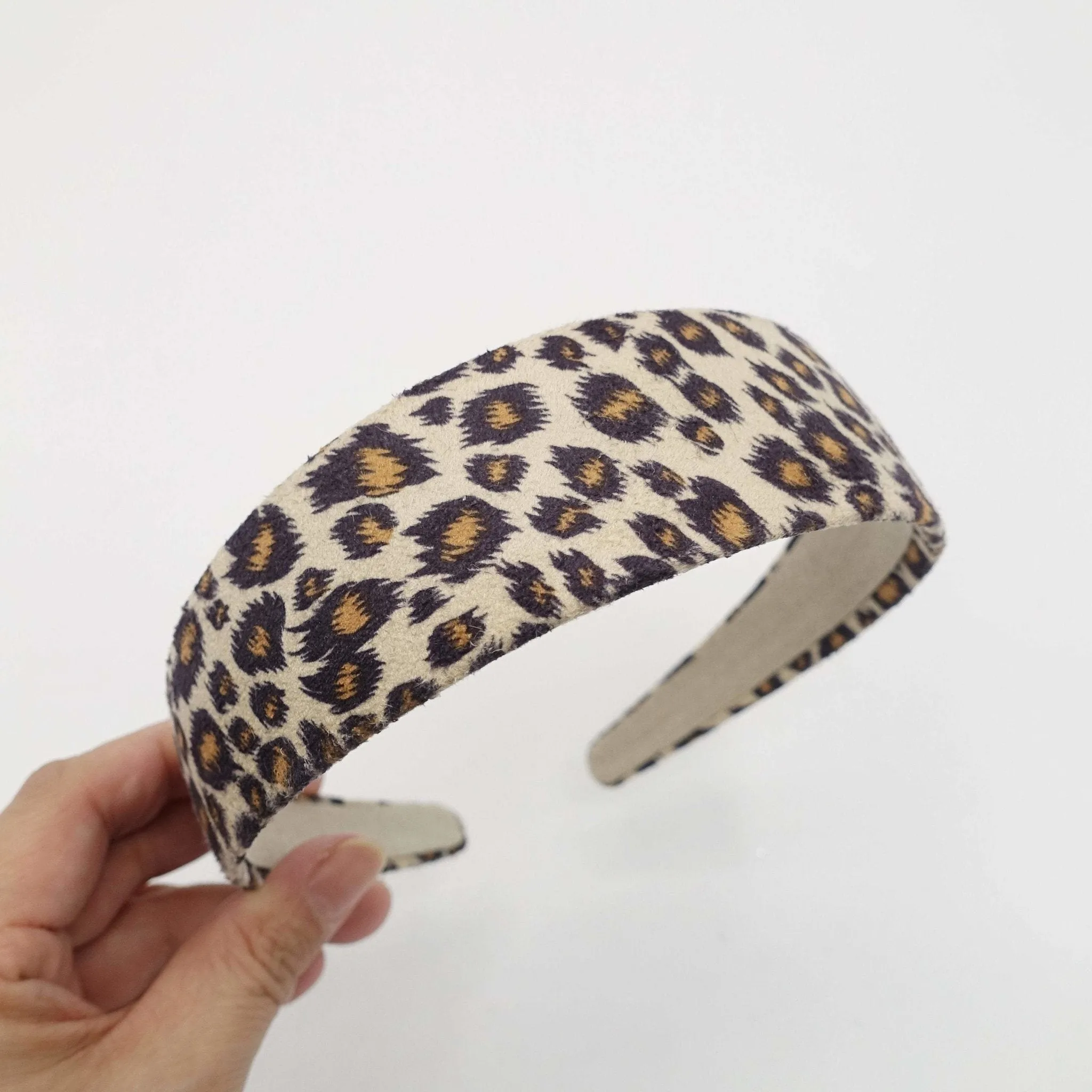 leopard print suede fabric hairband medium fashion animal print headband women hair accessory