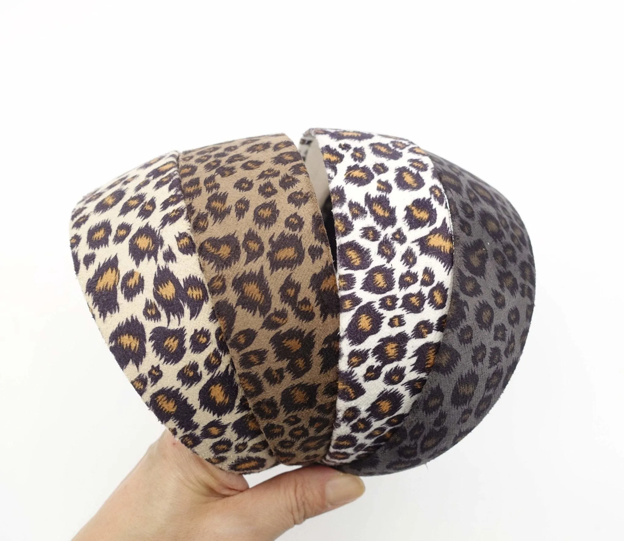 leopard print suede fabric hairband medium fashion animal print headband women hair accessory