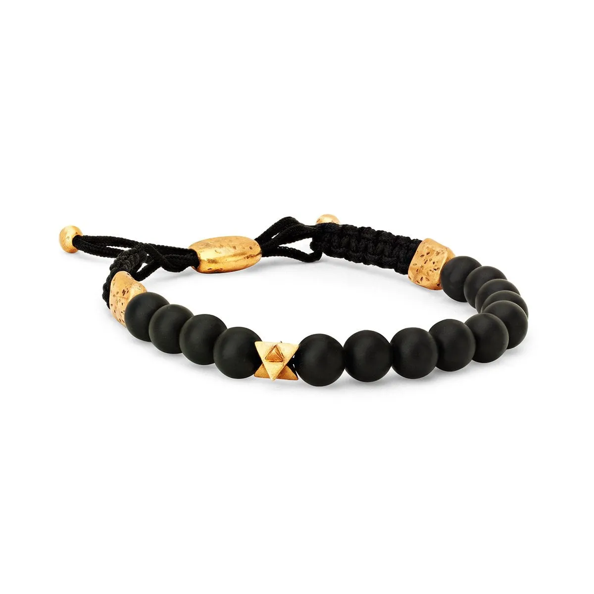 LH x JA Akasha Onyx Mala Bead Bracelet with 18k Merkaba