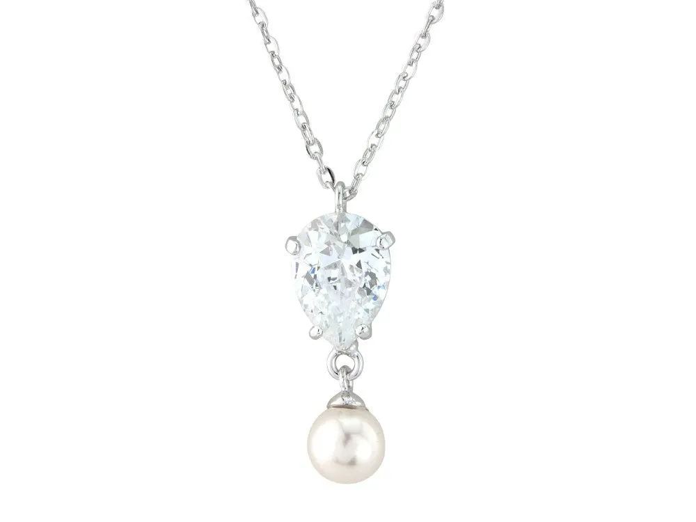 Libby Crystal and Pearl Necklace