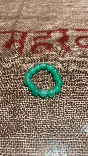 Light Green Jade Beaded Ring