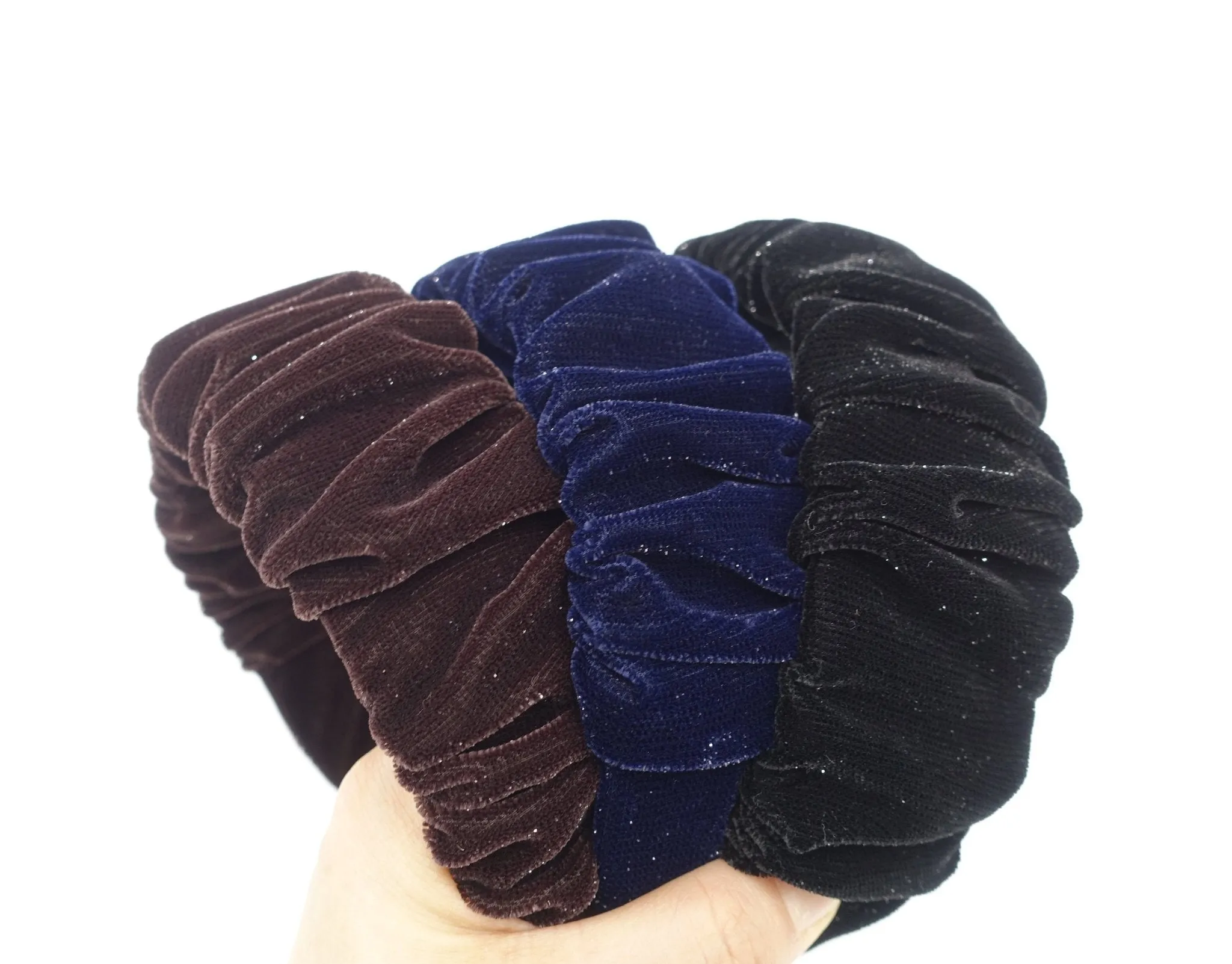 Limited time offer -- glittering velvet pleated headband