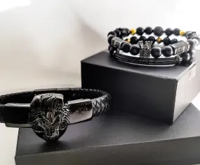 Lion's Gate Black Gun Metal Bracelet set