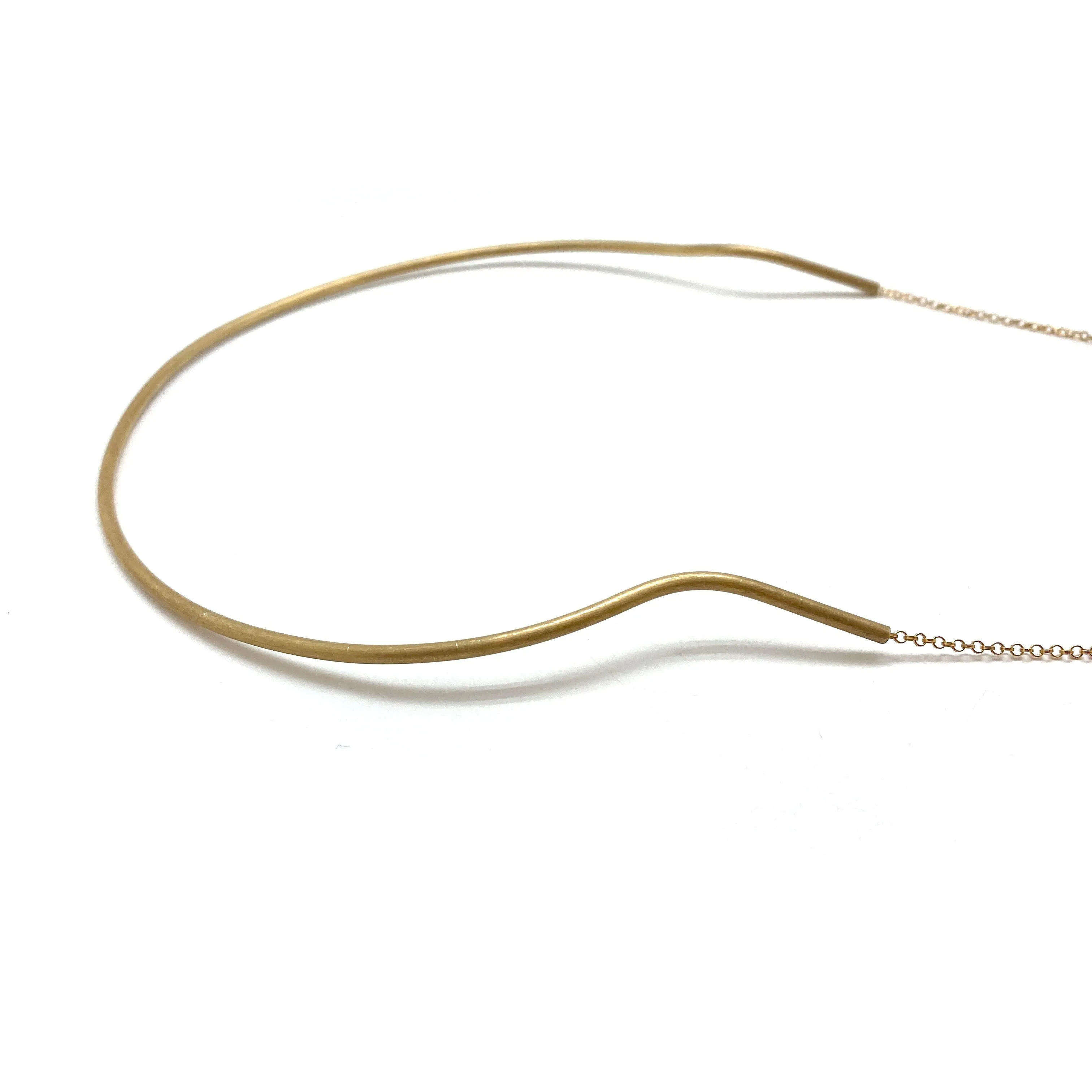 Long Moonstone Golden Drape Necklace