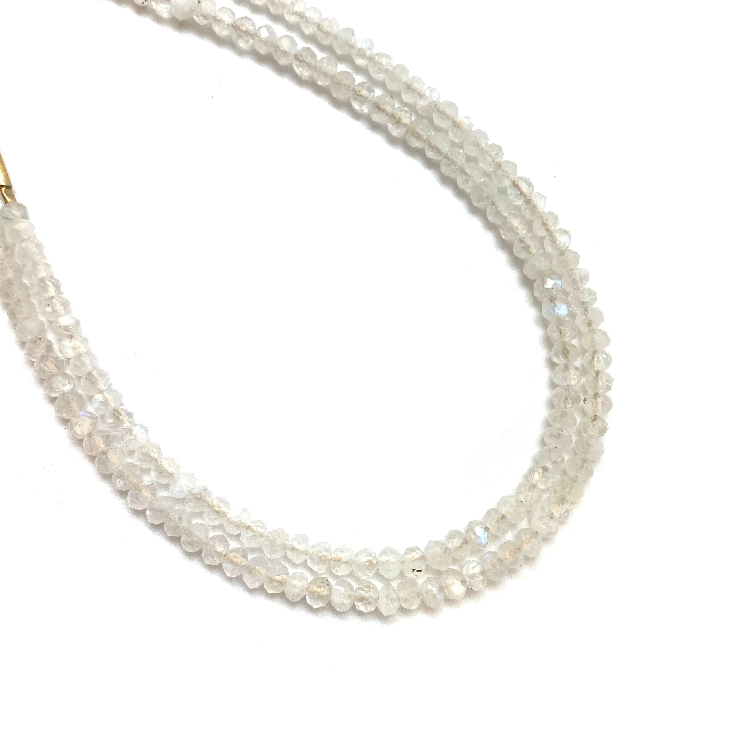 Long Moonstone Golden Drape Necklace