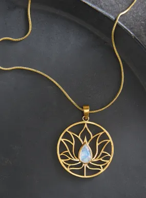 Lotus Moonstone Necklace