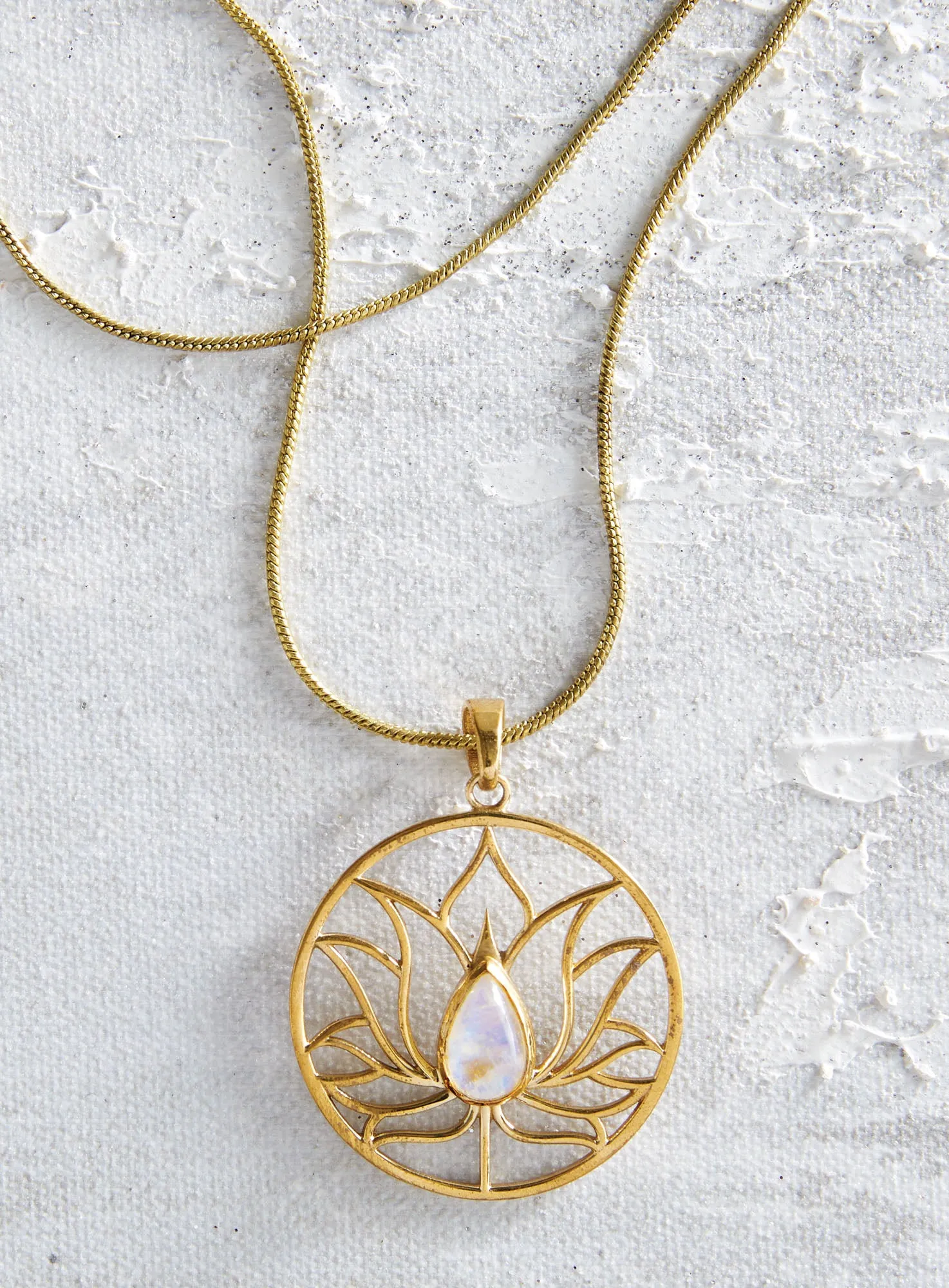 Lotus Moonstone Necklace