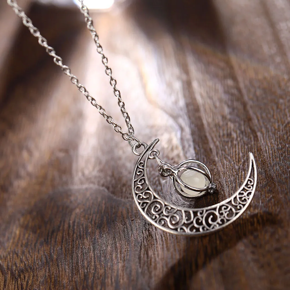 Luminous Moon Pendant Charming Necklace