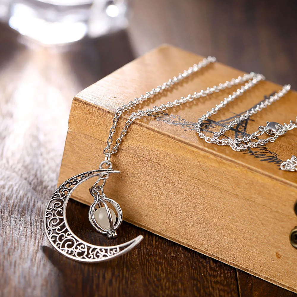 Luminous Moon Pendant Charming Necklace