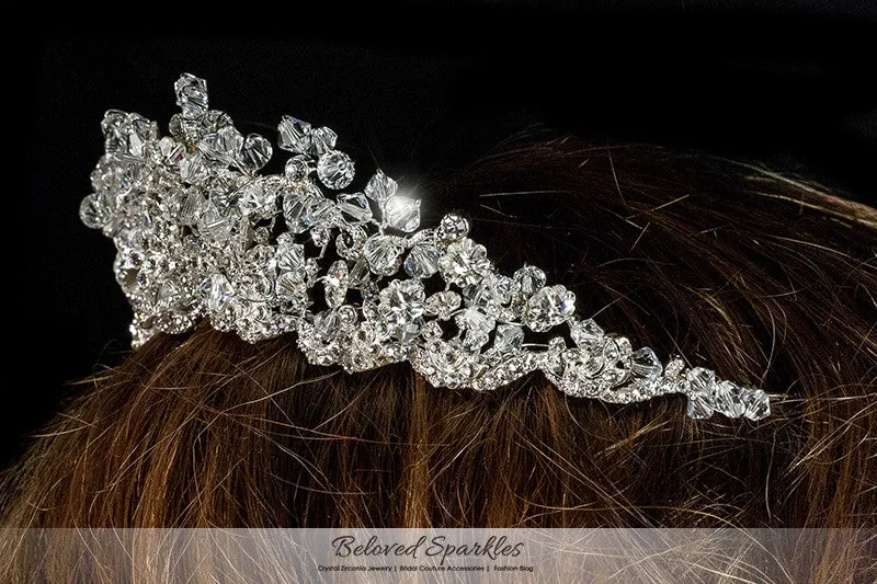 Madison Garden Cluster Silver Tiara | Swarovski Crystal