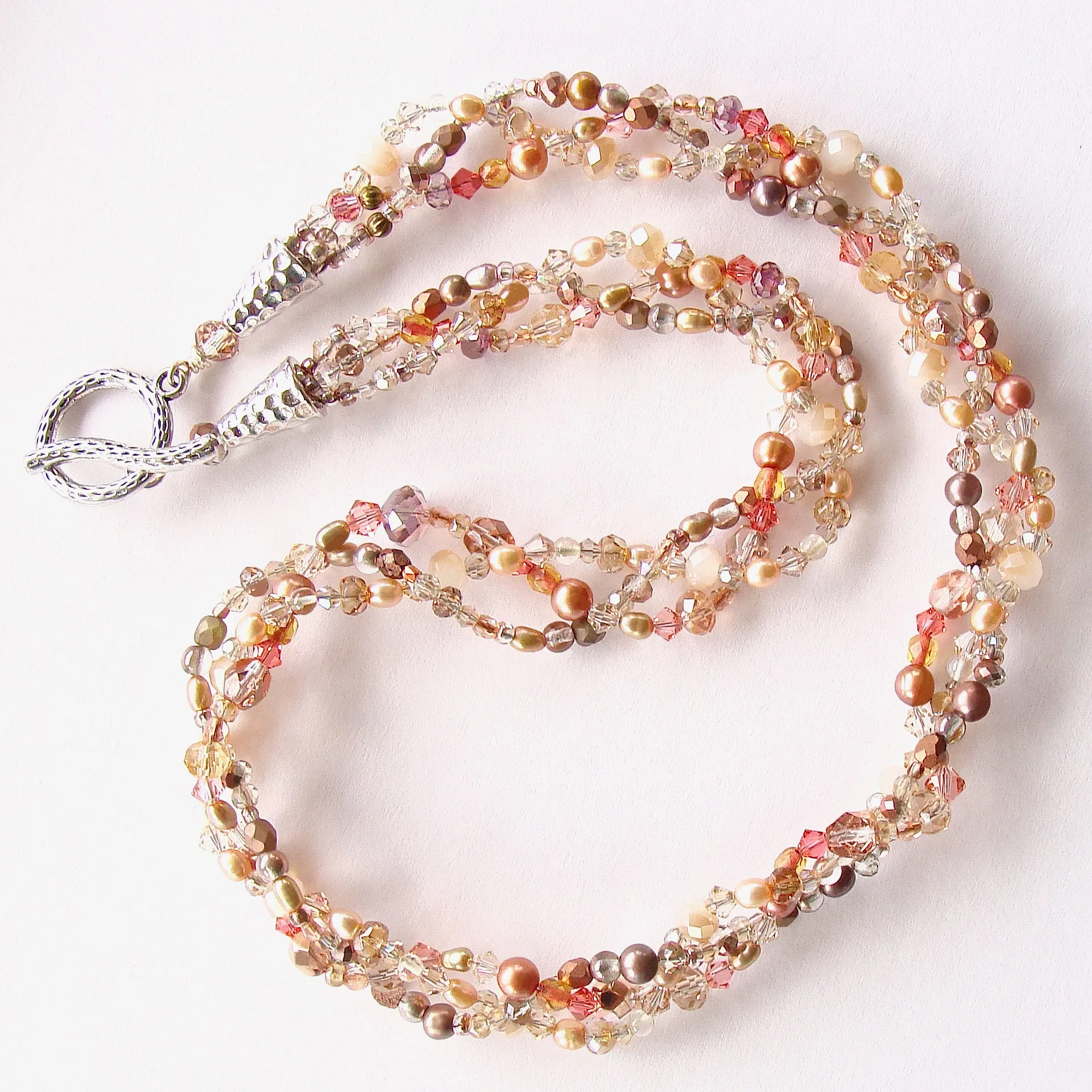 Magdelene: Braided Necklace with Pearls and Crystal