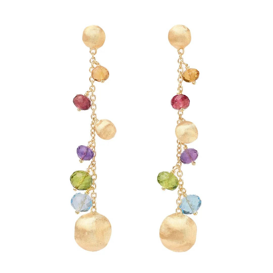 Marco Bicego Africa 18K Yellow Gold Mixed Gemstone Duster Earrings