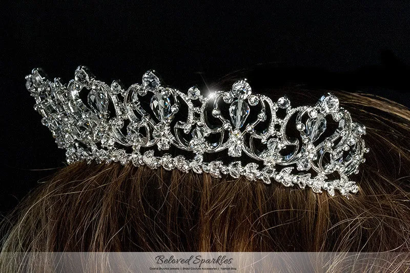 Marissa Vintage Art Deco Silver Tiara | Swarovski Crystal