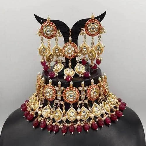 Meena Round Jadau Choker Necklace Set