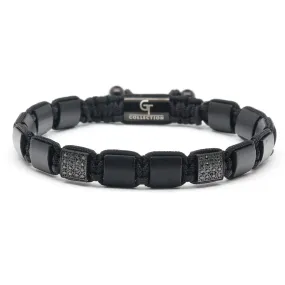 Men's MATTE ONYX Flat bead Bracelet