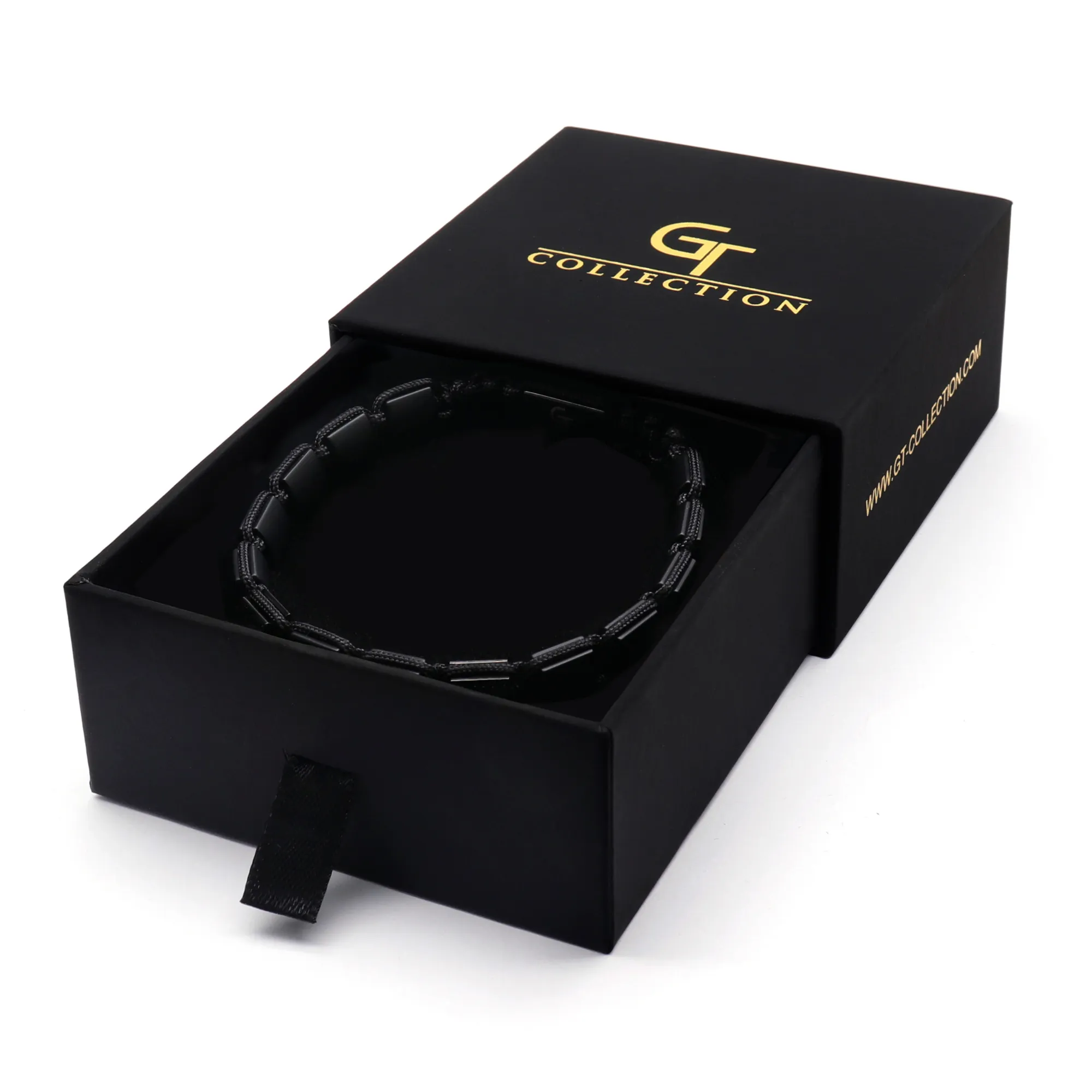 Men's MATTE ONYX Flat bead Bracelet