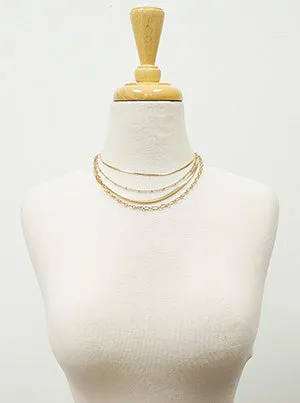 Metal Multi Layered Chain Choker Necklace