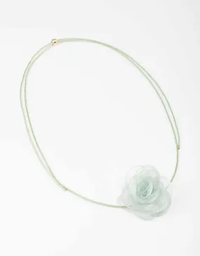 Mint Cord Flower Choker