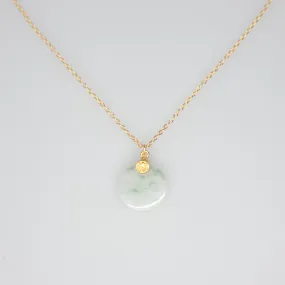 Mint Green Jadeite Disc Necklace