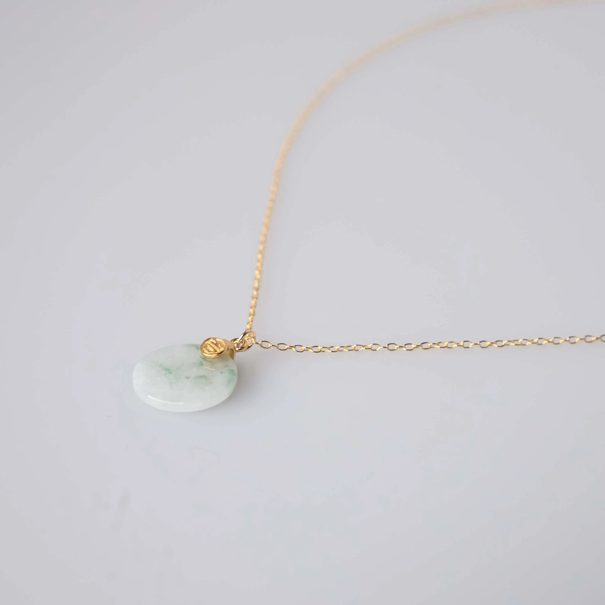 Mint Green Jadeite Disc Necklace