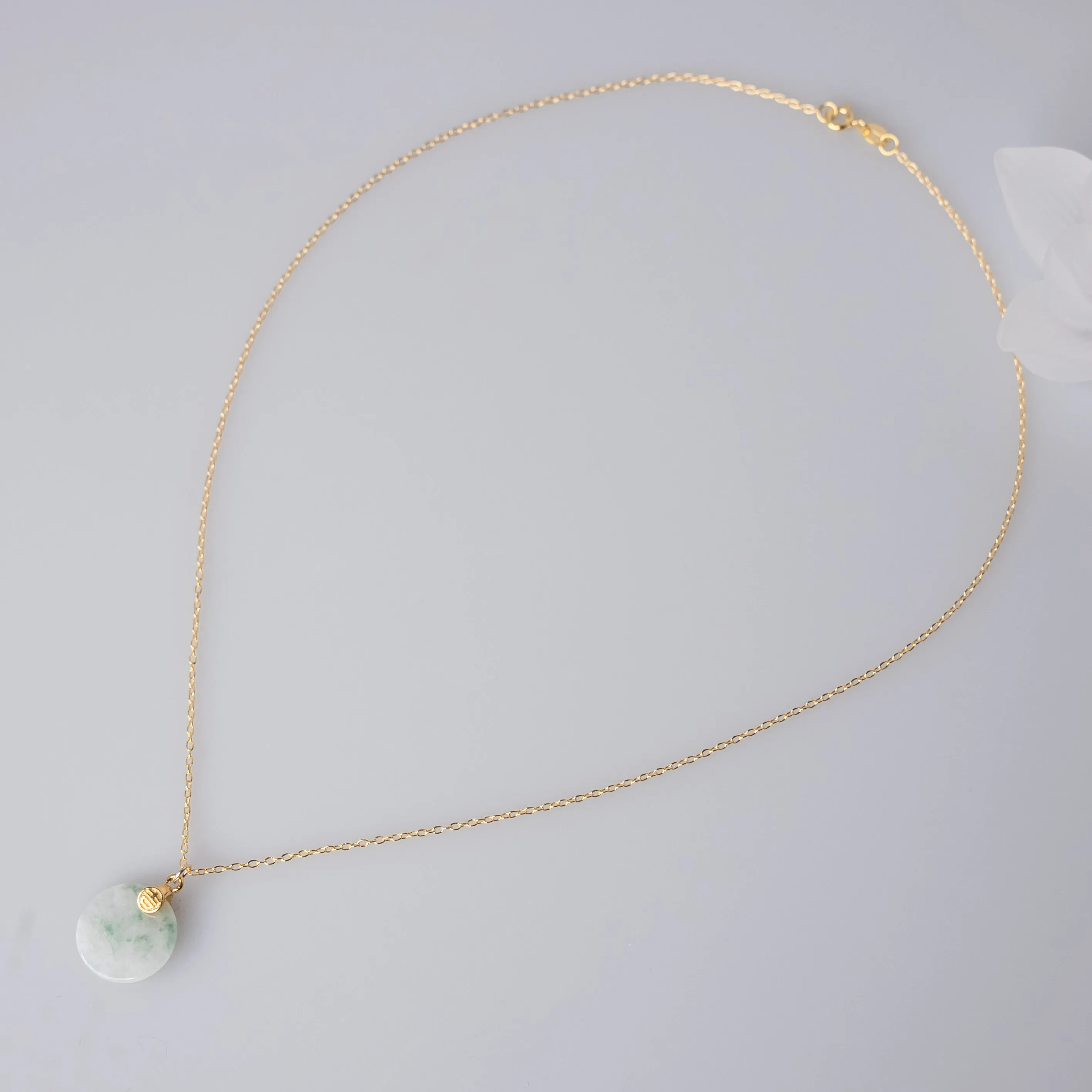 Mint Green Jadeite Disc Necklace