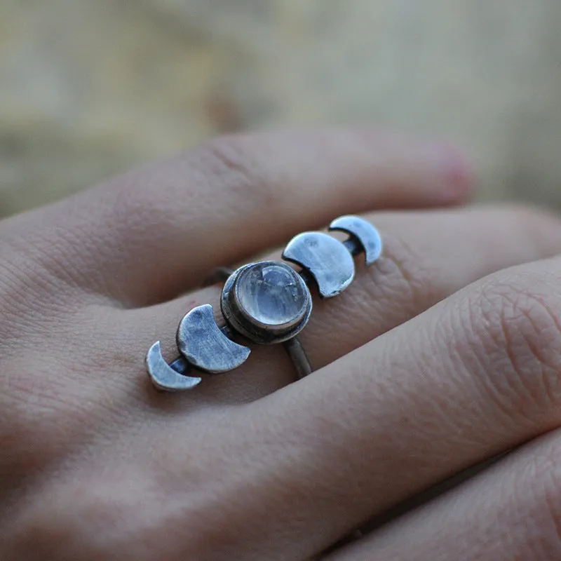 Moon Moonstone Ring