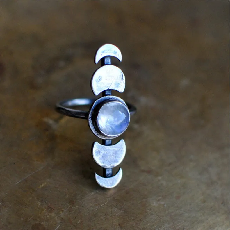 Moon Moonstone Ring