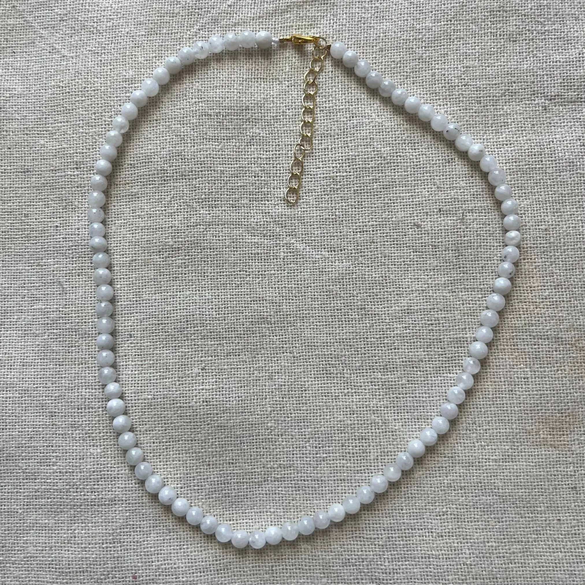 Moonstone 4mm Beaded Necklace - Intuition