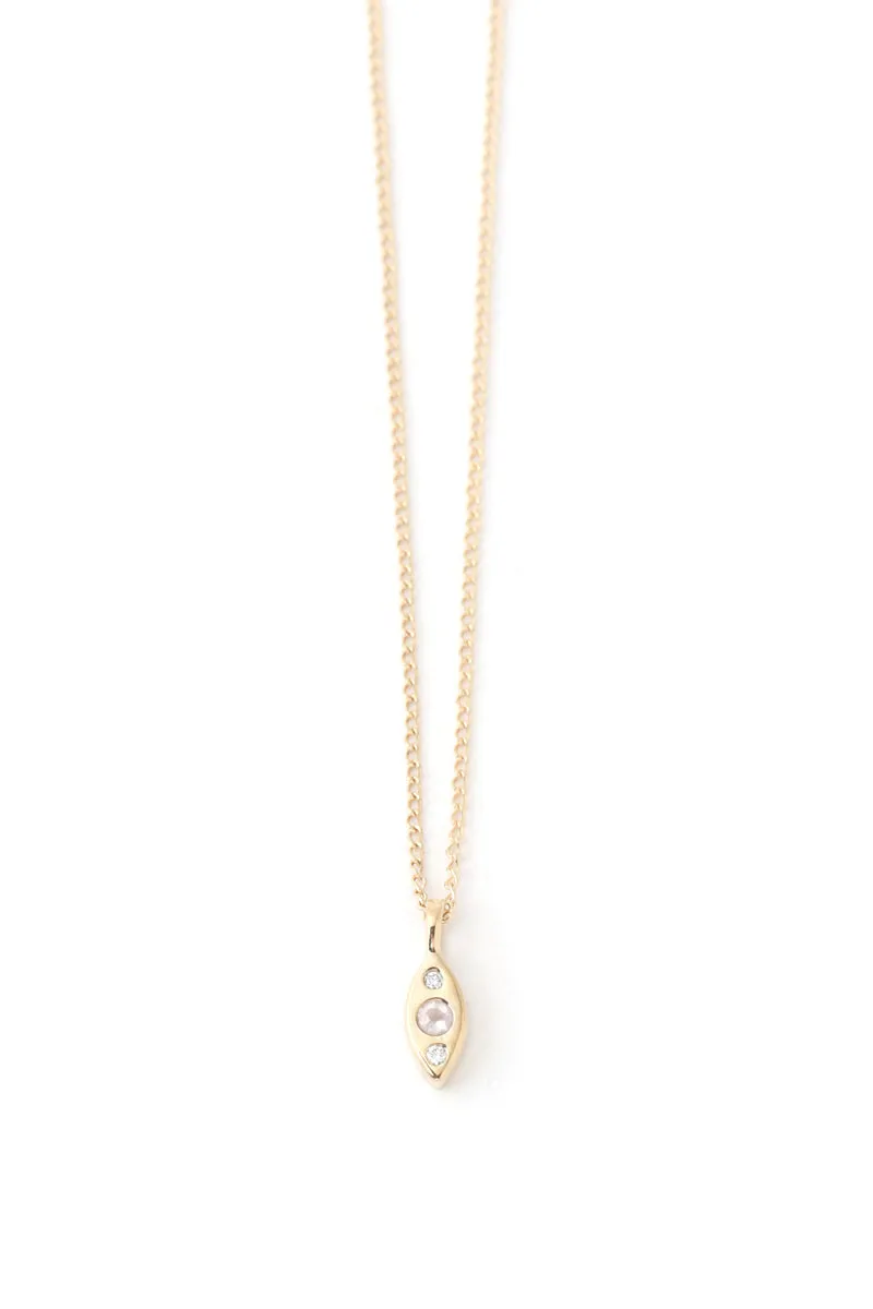 Moonstone and Diamond Marquis Necklace