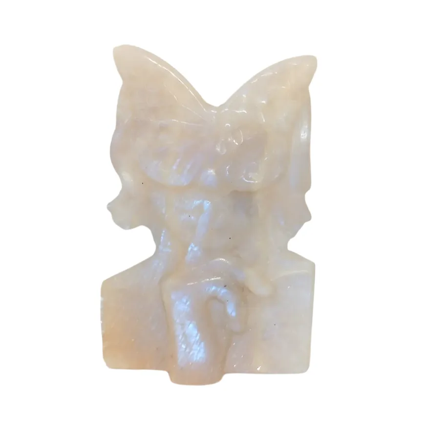 Moonstone Crystal Masked Lady Carving