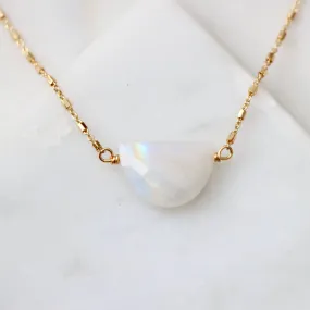 Moonstone Half Moon Necklace