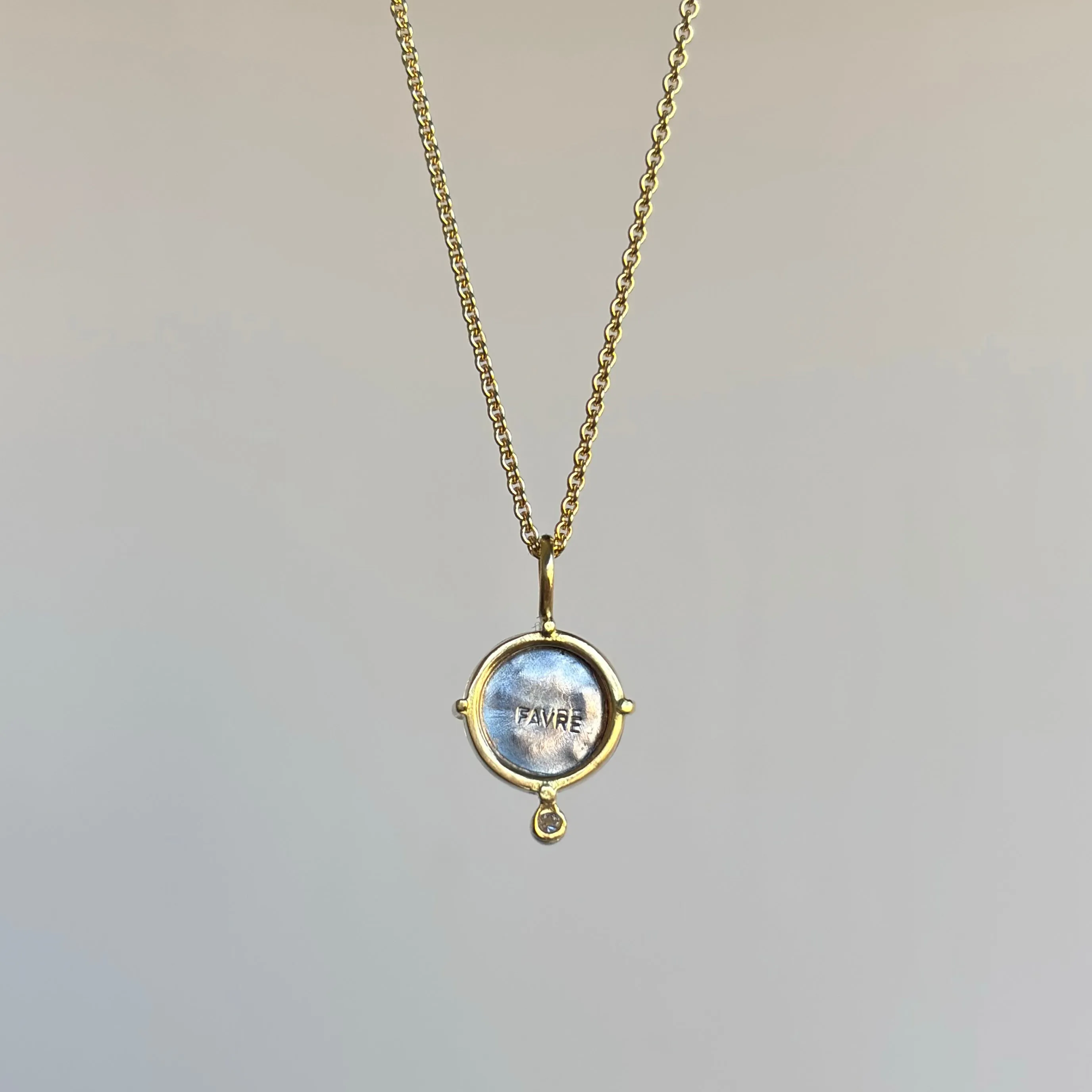 Moonstone Moonface Diamond Pendant