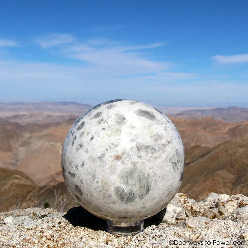 Moonstone Sphere 5.1" Rare & Incredible Markings