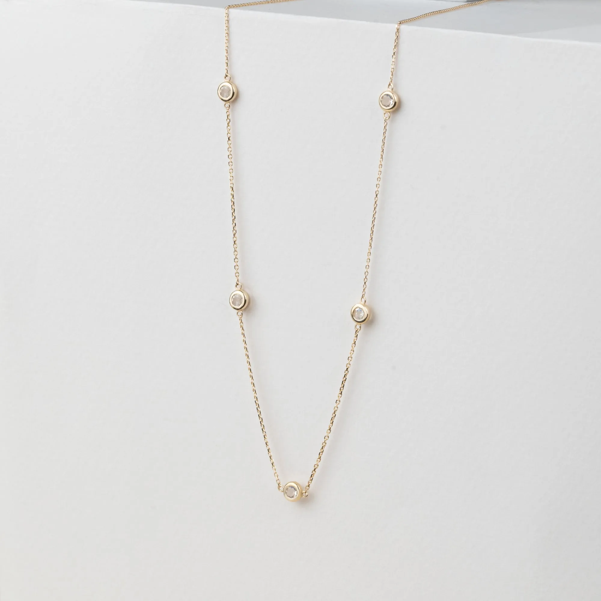 Moonstone Station Necklace, Gwen