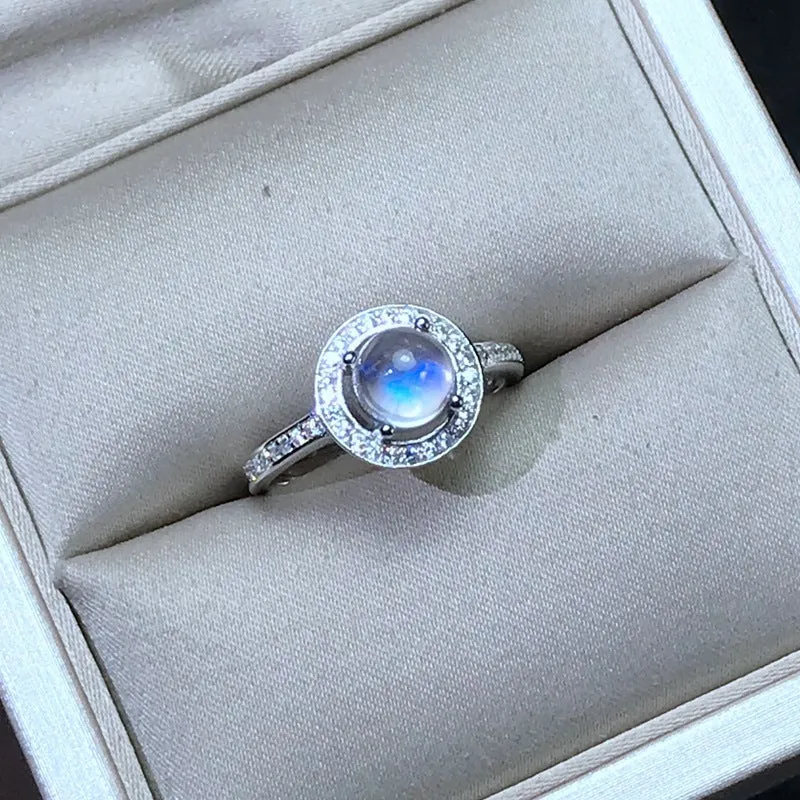 Natural Blue Moonstone Ring