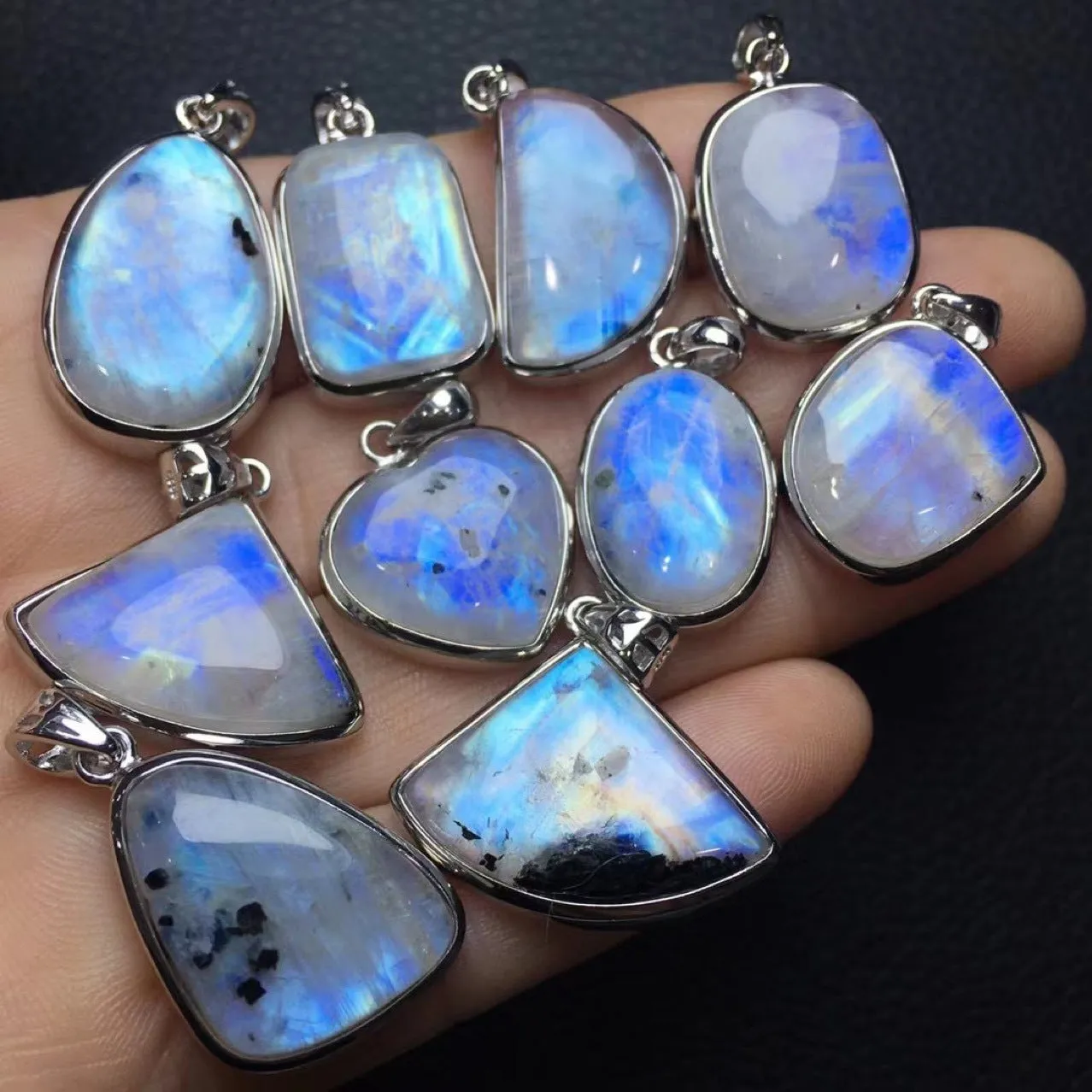 Natural Crystal Blue Moonstone Pendant