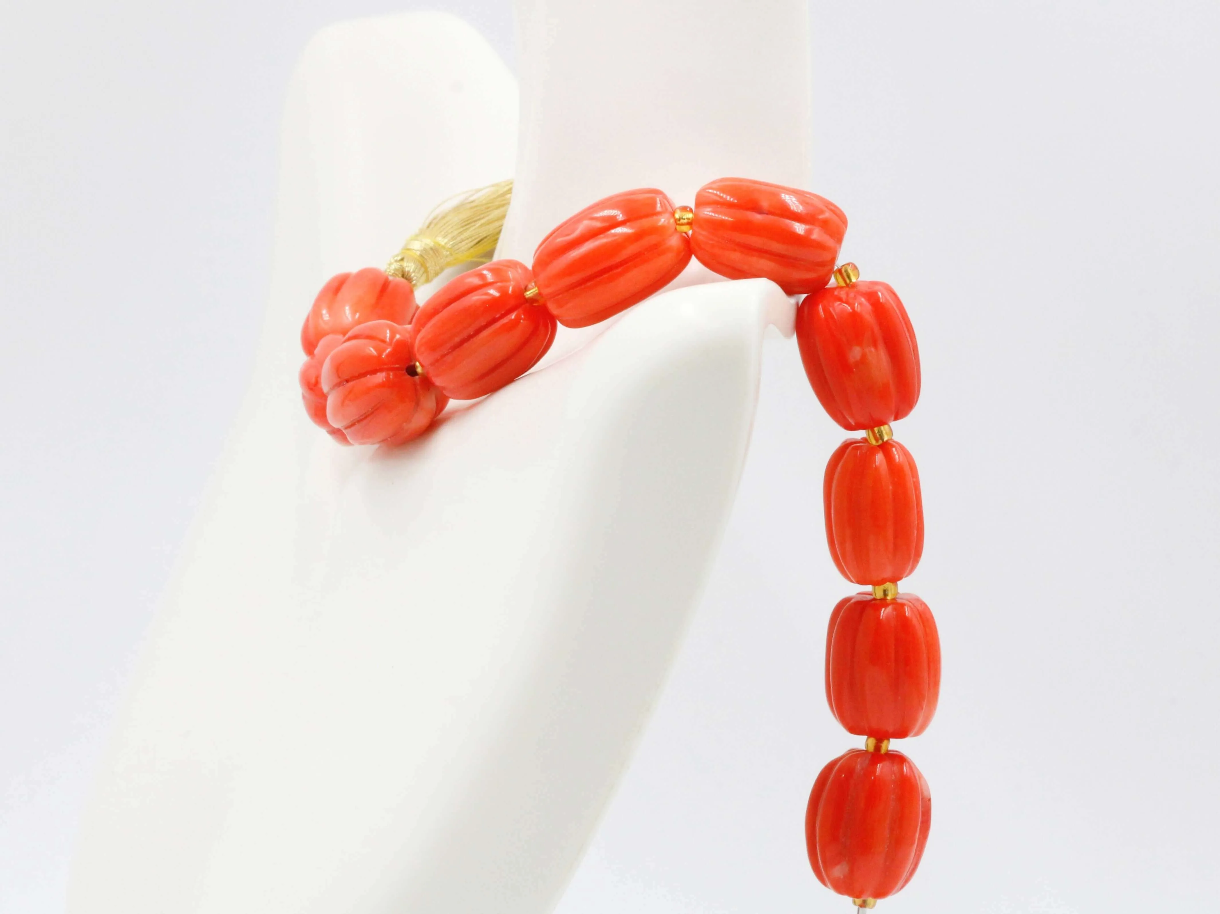 Natural Orange Coral Beads Orange Coral Gemstone Large Pumpkin Shaped Coral Beaded Strand Unfinished Strand Coral Gemstone Beads 6142910