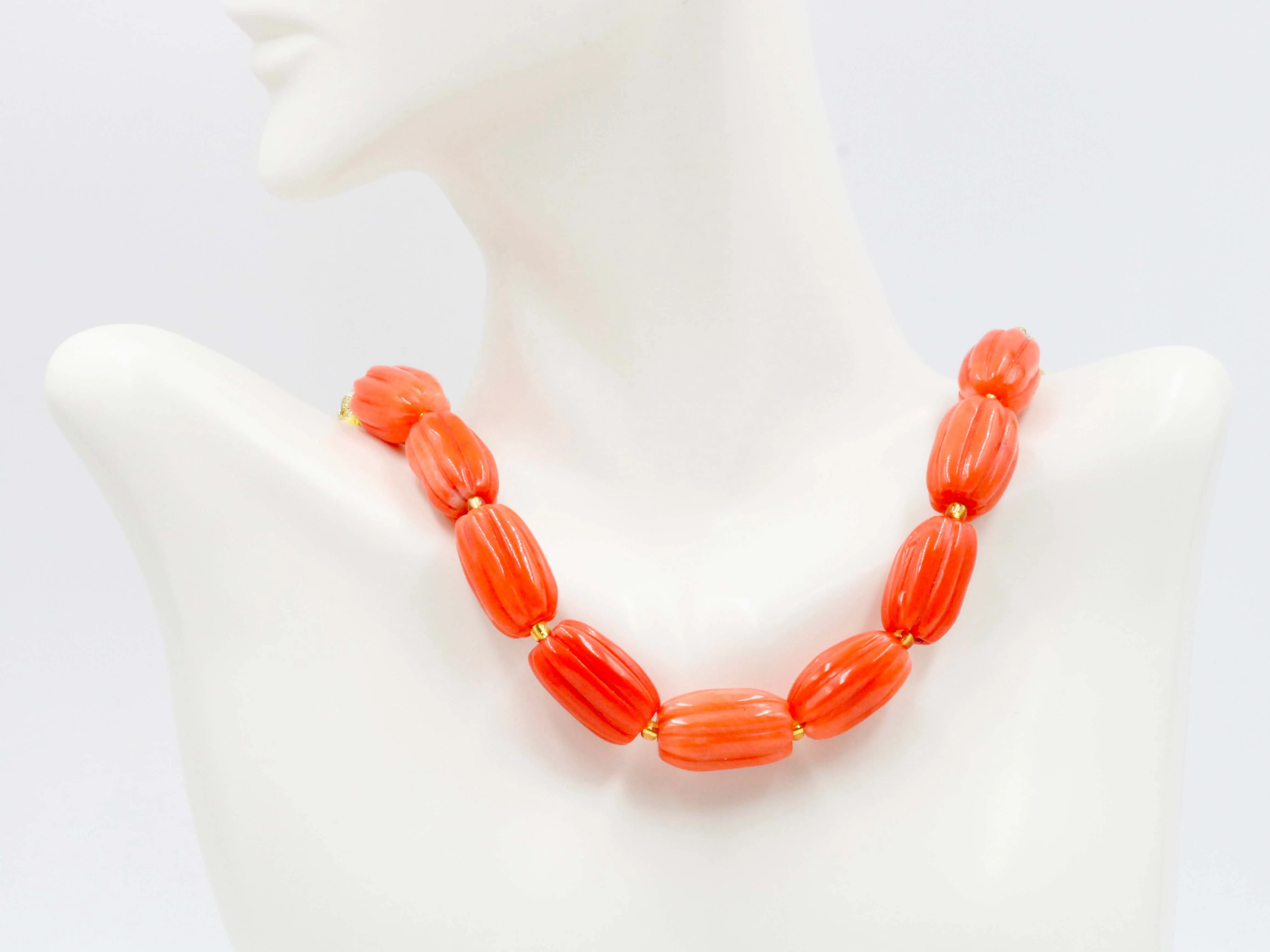 Natural Orange Coral Beads Orange Coral Gemstone Large Pumpkin Shaped Coral Beaded Strand Unfinished Strand Coral Gemstone Beads 6142910