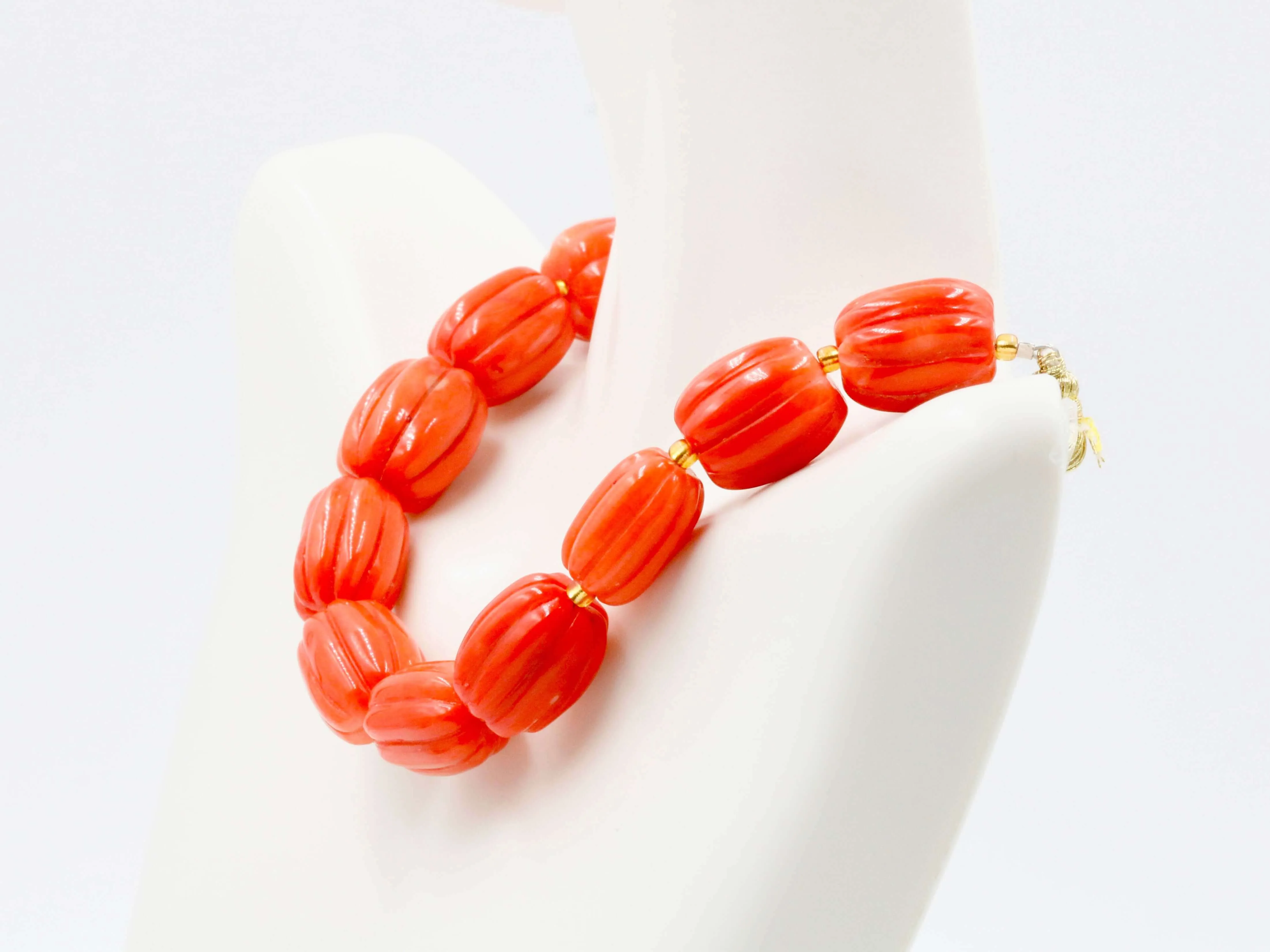 Natural Orange Coral Beads Orange Coral Gemstone Large Pumpkin Shaped Coral Beaded Strand Unfinished Strand Coral Gemstone Beads 6142910