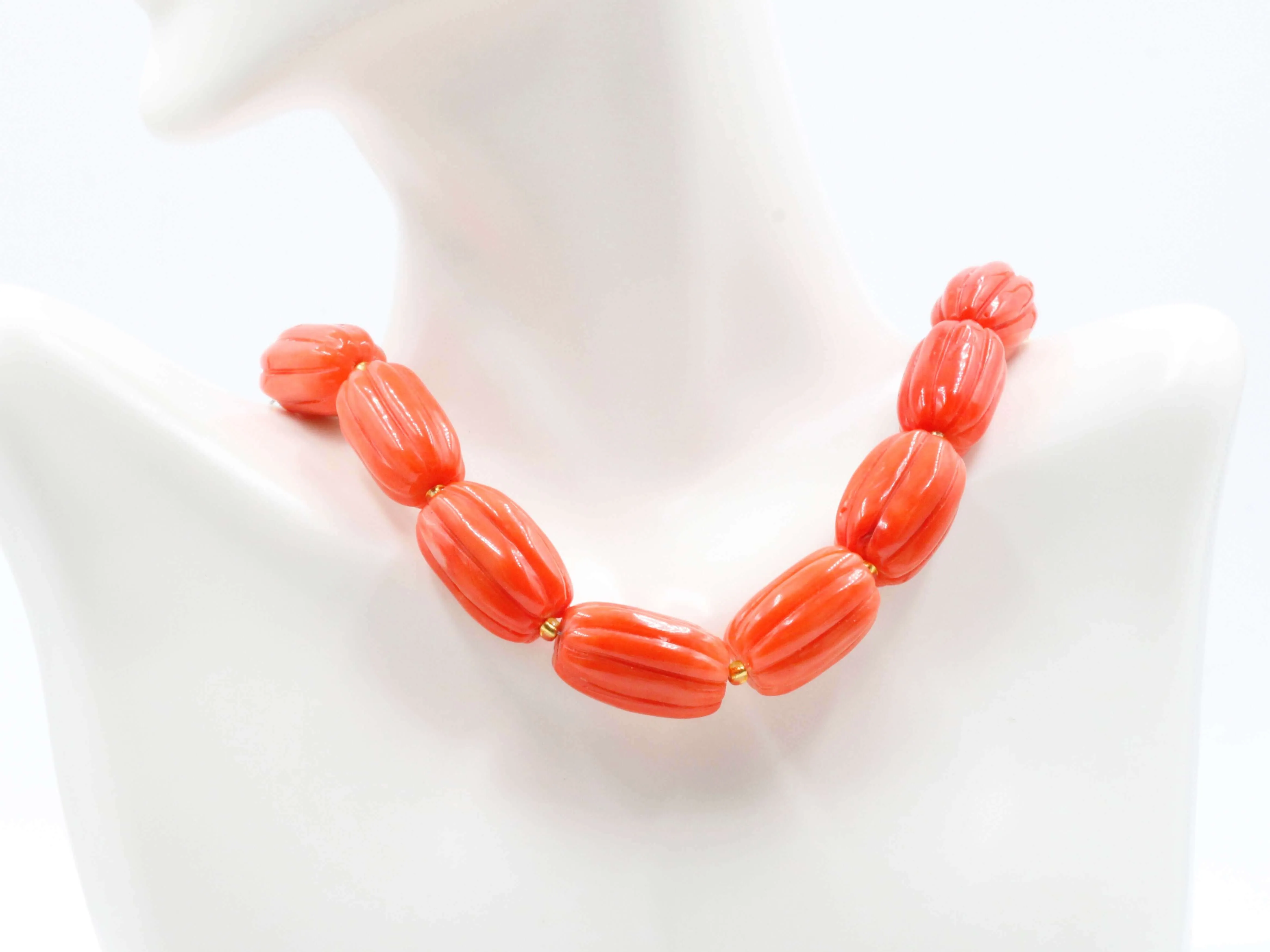 Natural Orange Coral Beads Orange Coral Gemstone Large Pumpkin Shaped Coral Beaded Strand Unfinished Strand Coral Gemstone Beads 6142910